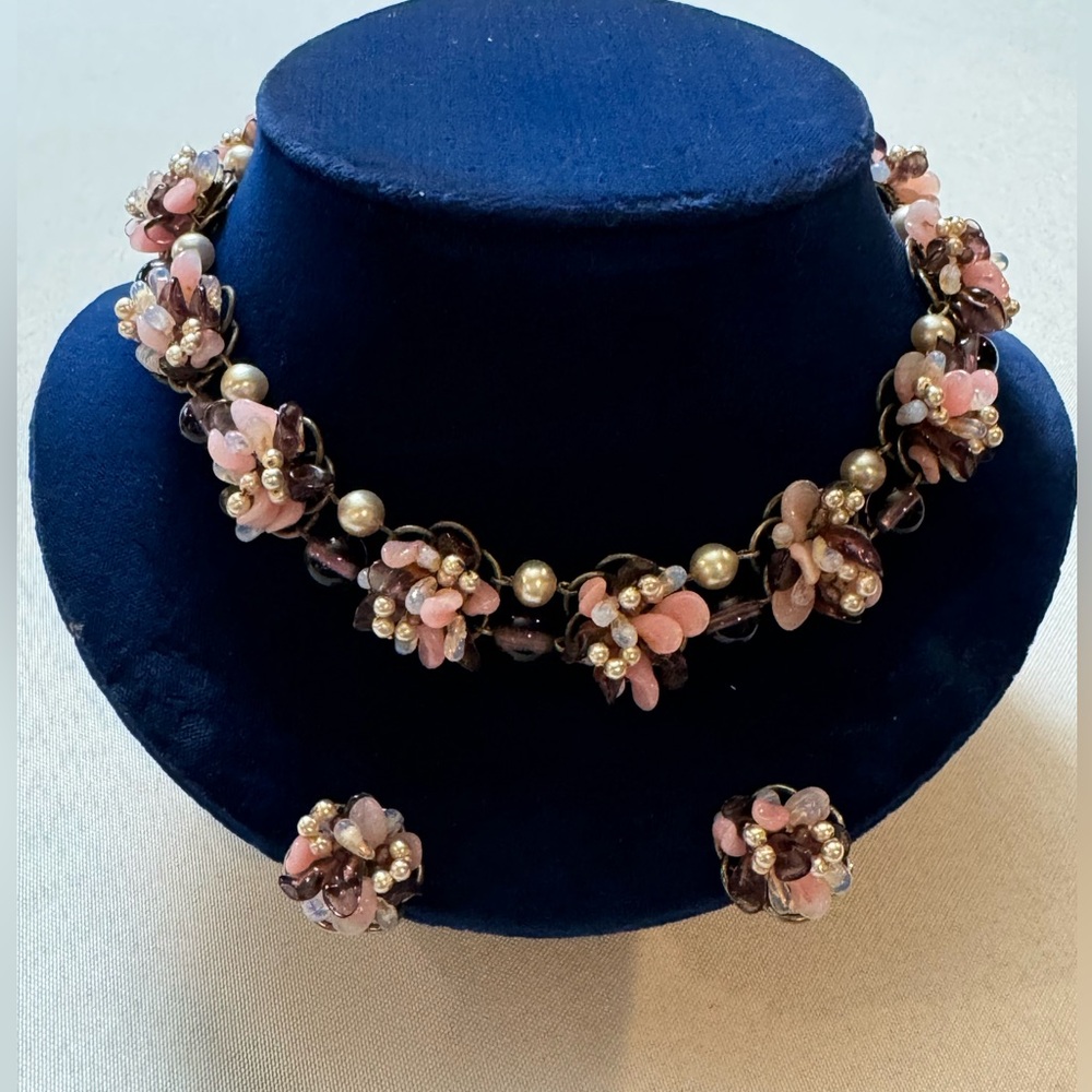 Made in France. This necklace and earring set is extremely rare.